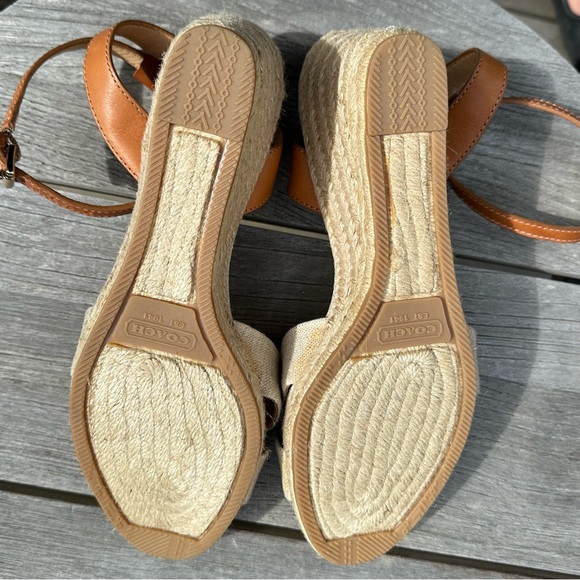 COACH Henley Metallic Canvas Wedges - Picture 3 of 8